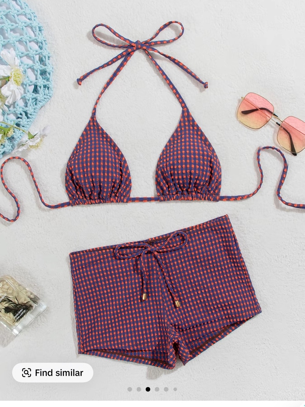TT Viral red & blue gingham bikini - Picture 2 of 8